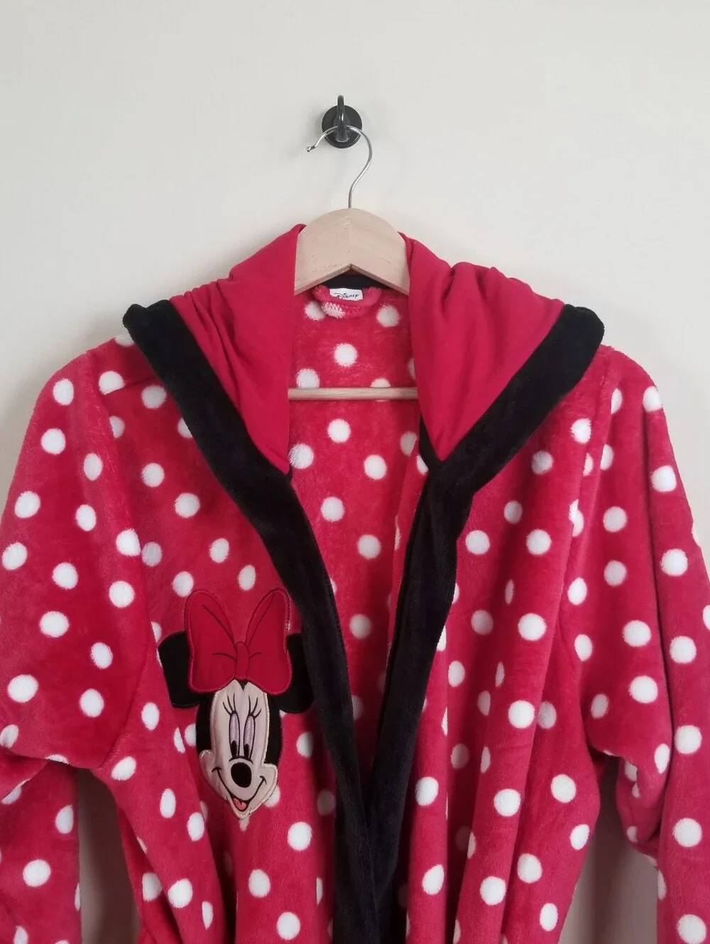 Disney Minnie Mouse Hooded Polka Dot Robe Medium